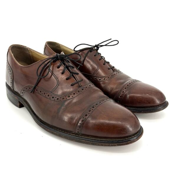 Bostonian Impression Mens Wingtip Brown Leather Oxford shoes‎ (22022) Size 9.5